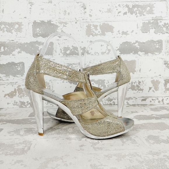 Michael Kors Berkley T-Strap Crinkled Python Patent Zipper Heels M162 - Picture 3 of 13